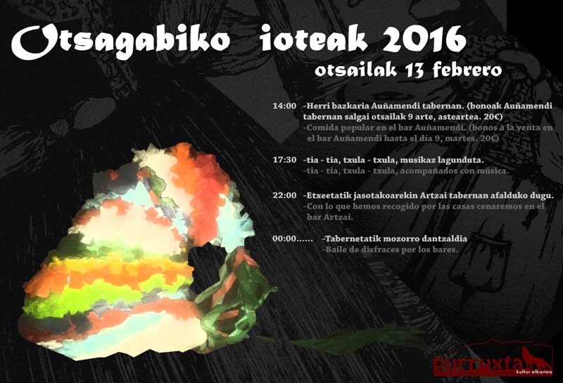 El 13 de febrero se celebra el Carnaval en Ochagavía-Otsagabia